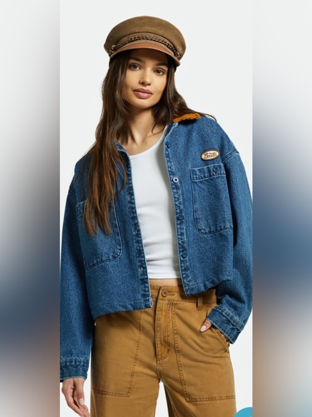 Brixton Utopia Overshirt Denim Jacket – Washed Denim – Medium